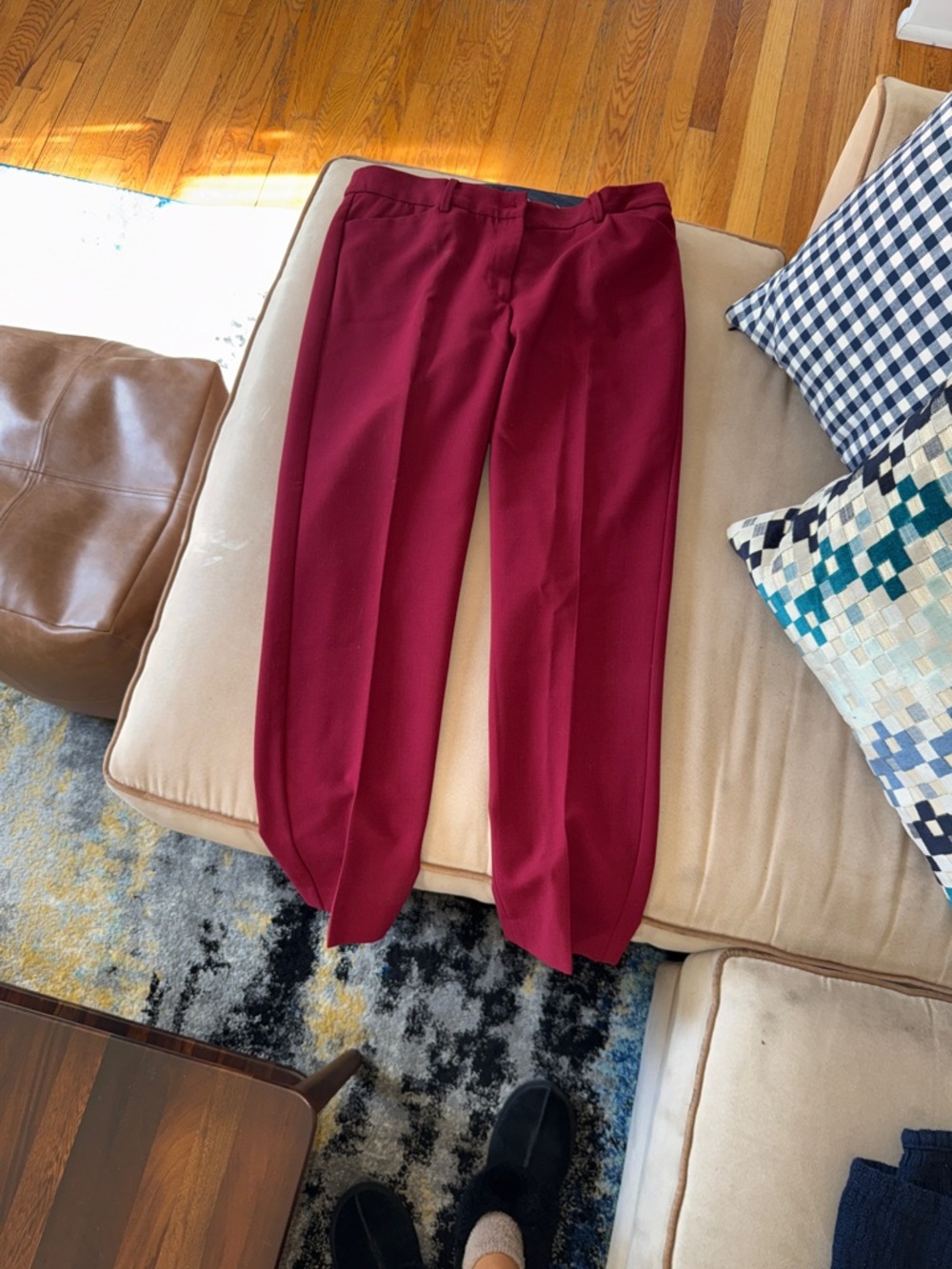 Talbots Women's Straight Leg Pants - Burgundy